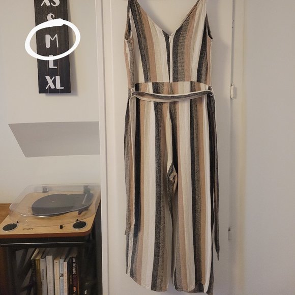 Striped Dynamite jumpsuit with belt (M) - Picture 3 of 6